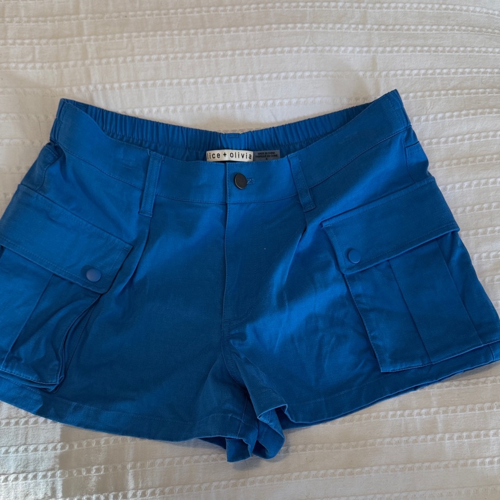 Alice + Olivia Vibrant Blue Cargo Shorts